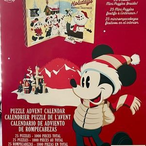 BRAND NEW Mickey Mouse Jigsaw Puzzle Advent Calendar, Still Sealed